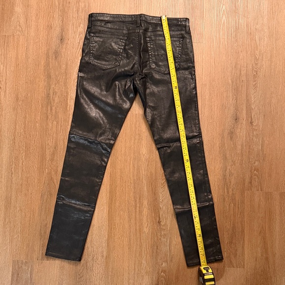 AG Adriano Goldschmied Black Leather Look Skinny Jeans - Picture 8 of 11